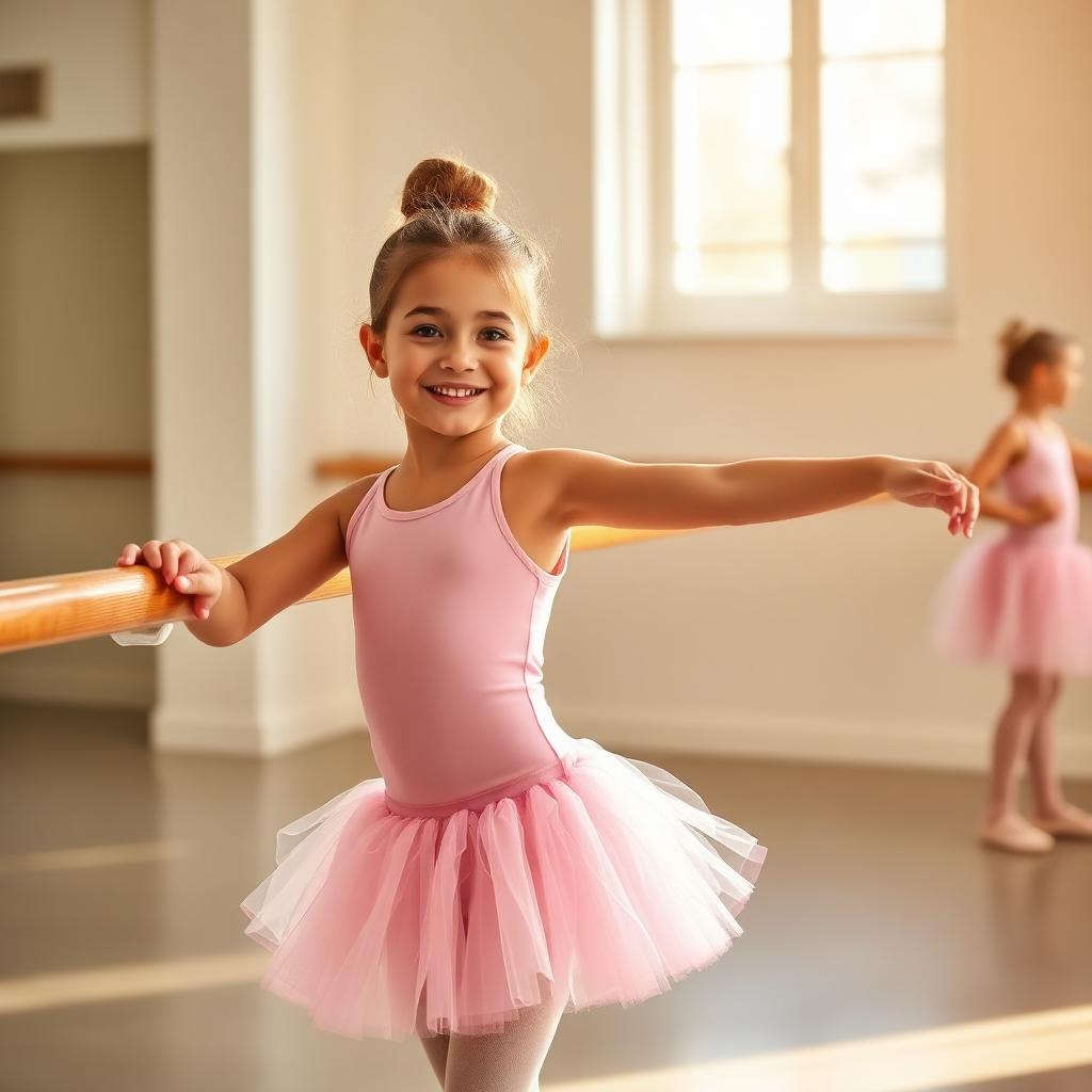 A young girl beginning ballet