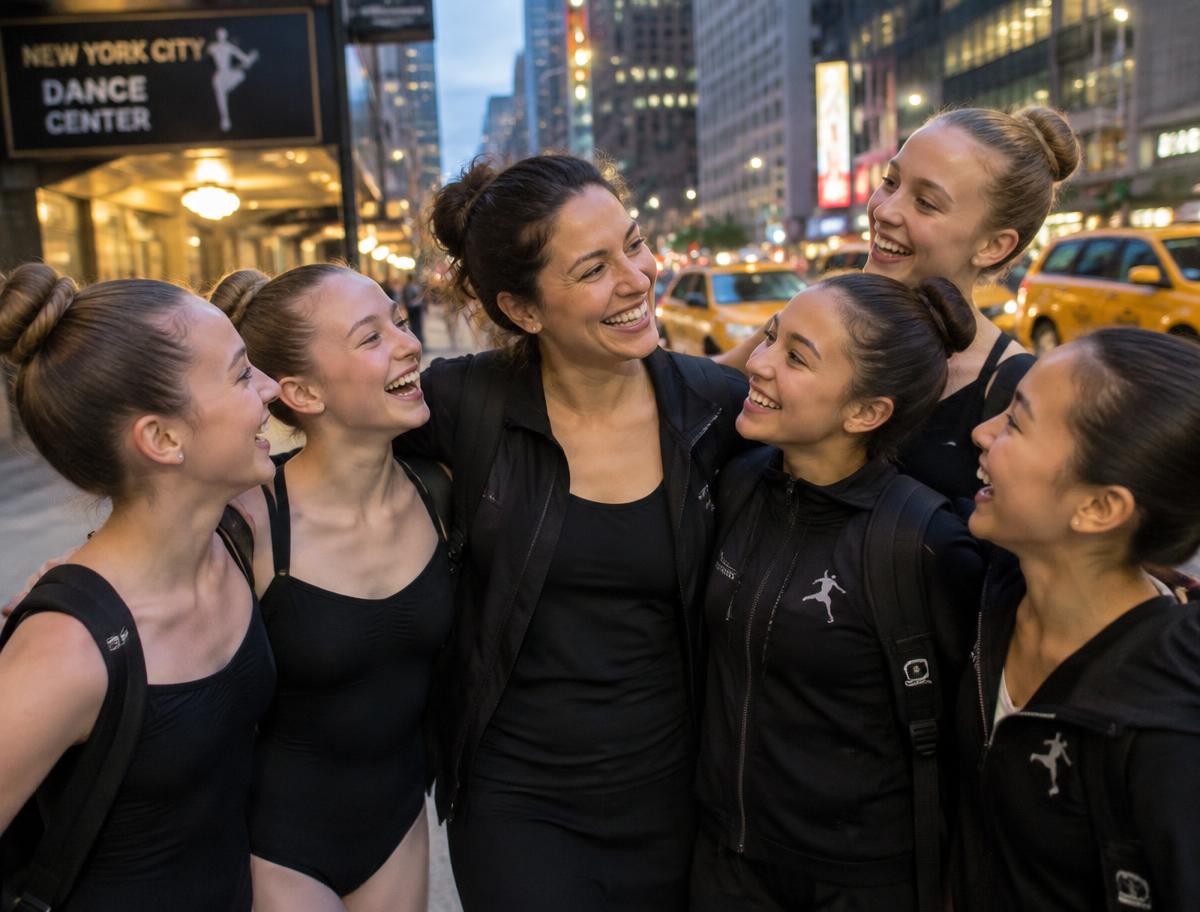 Amy in New York City with her dancers